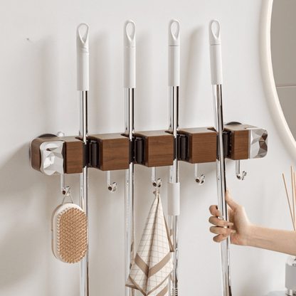 Multipurpose Wall-Mounted Storage Holder With Hooks