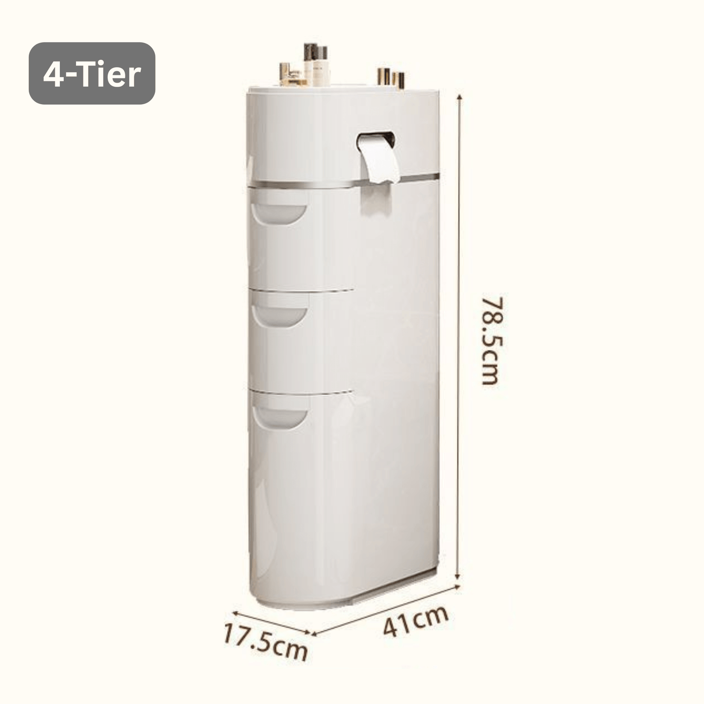 Multi-Layer Narrow Plastic Storage Cabinet with drawers