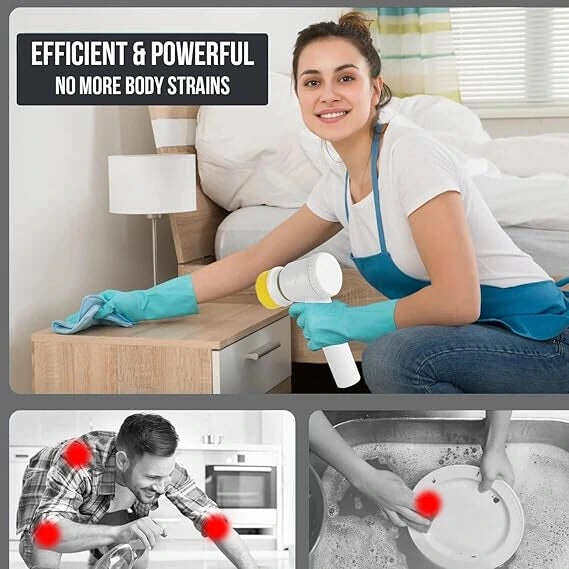 5-in-1 Spin Brush for Daily Cleaning