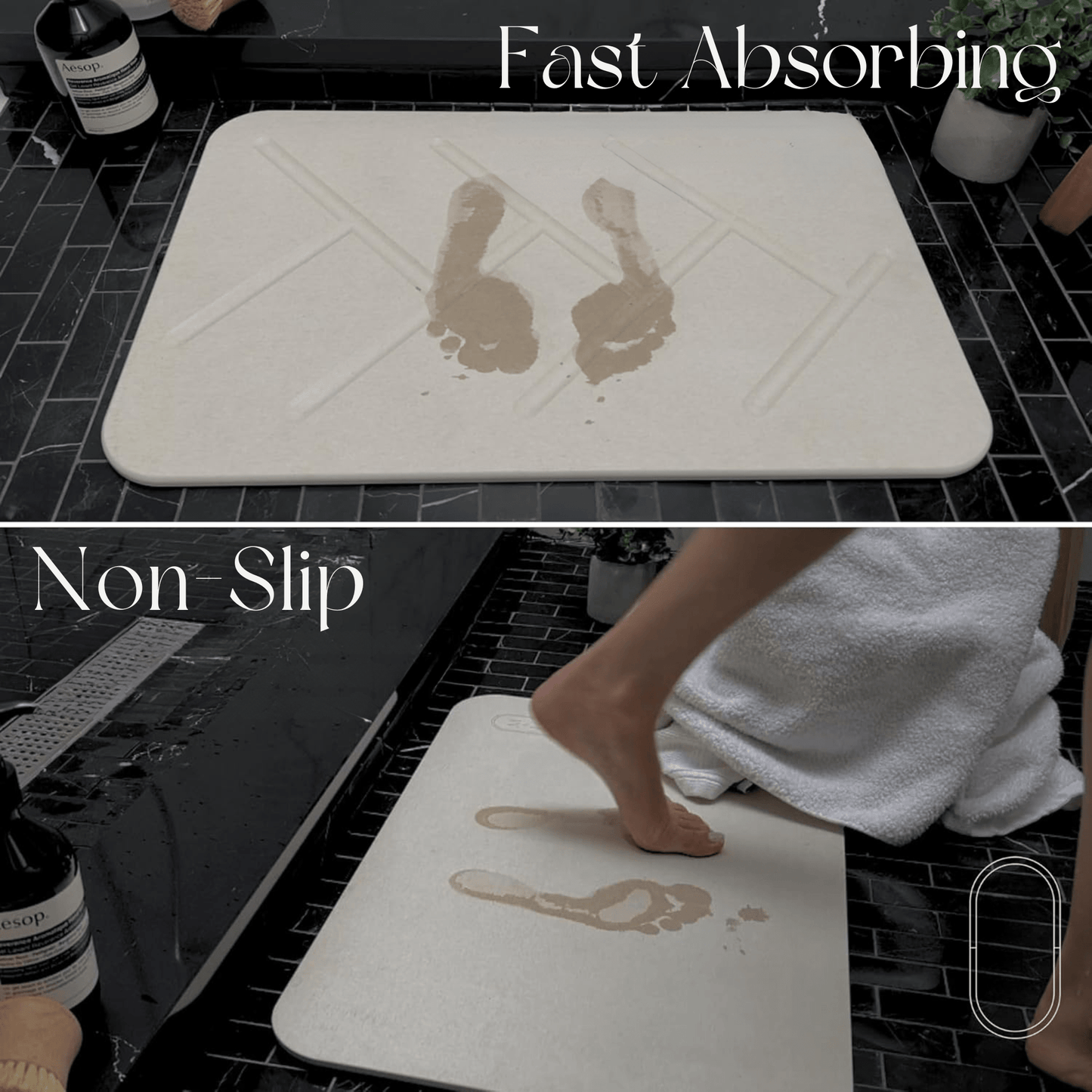 Multi-functional Double-Sided Diatomaceous Earth Quick-Dry Stone Bath Mat