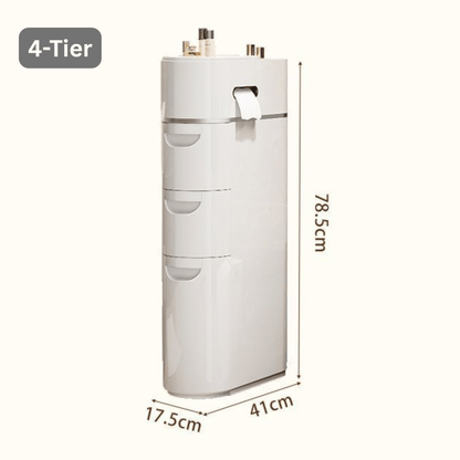 Multi-Layer Narrow Plastic Storage Cabinet with drawers