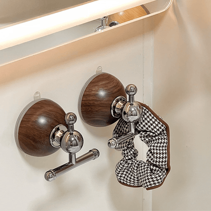 Punch-Free Wood Grain Suction Cup Wall Hook