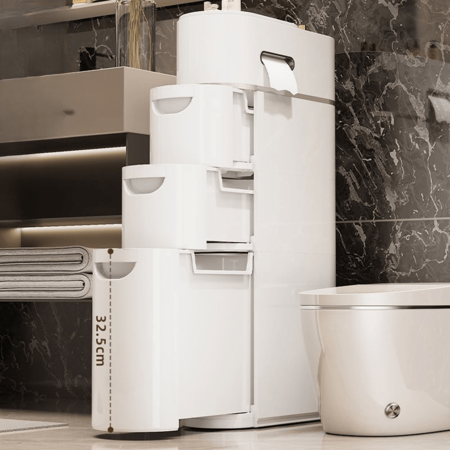 Multi-Layer Narrow Plastic Storage Cabinet with drawers