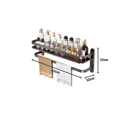 Multi-Purpose Wall-Mounted Aluminum Household Rack (60cm)