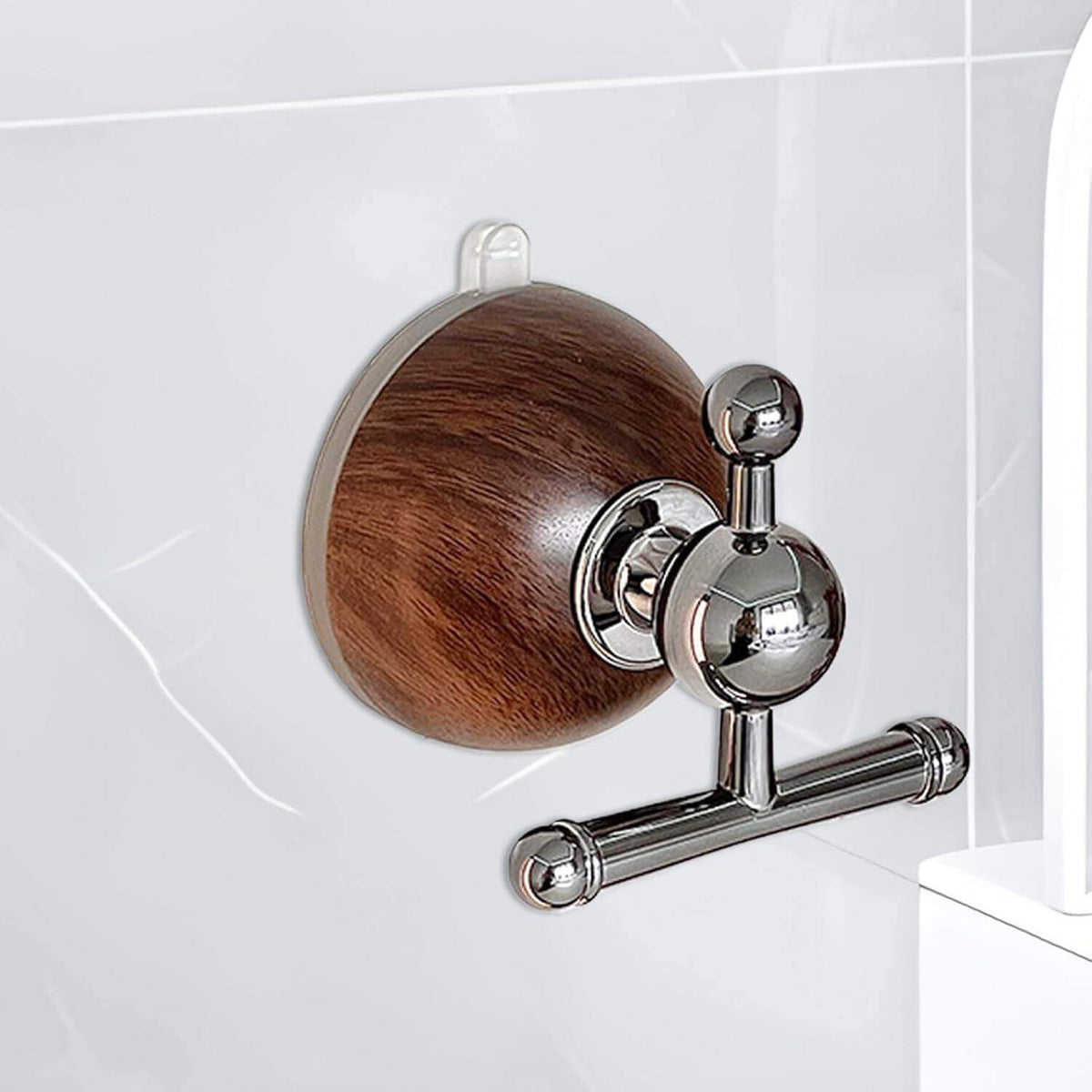 Punch-Free Wood Grain Suction Cup Wall Hook