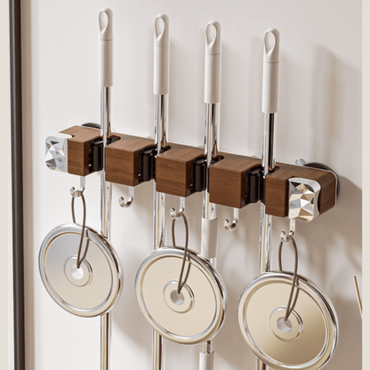 Multipurpose Wall-Mounted Storage Holder With Hooks