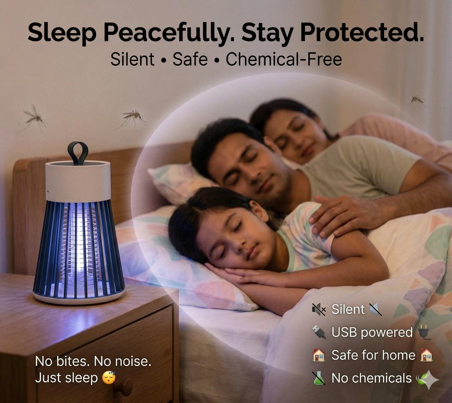 MosquitoLamp – Electric Mosquito Killer | UV Suction Trap | Safe Indoor Protection