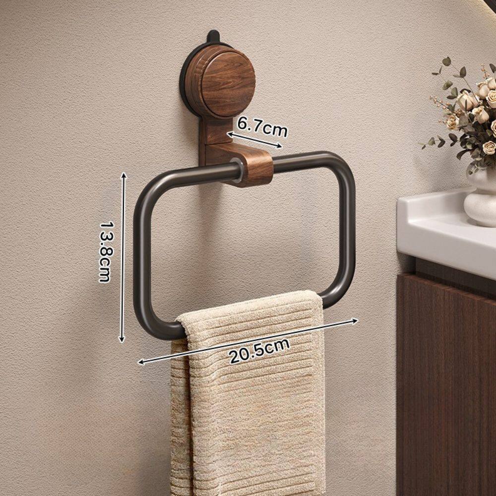 No-Drill Retro Style Bathroom Towel Holder with Strong Suction Mount