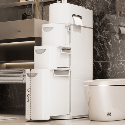 Multi-Layer Narrow Plastic Storage Cabinet with drawers