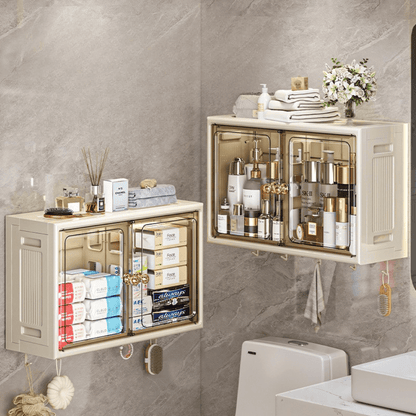 Multi-Purpose Space Saving Wall Mounted Storage Organizer With Hooks