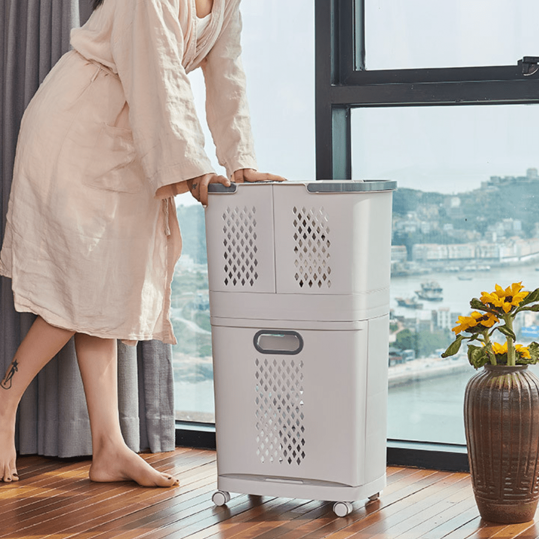 Multipurpose Detachable Laundry Basket Organizer with Wheels