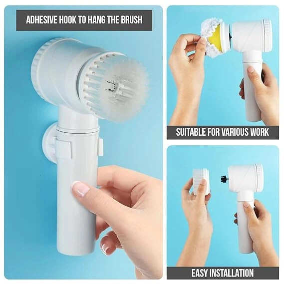 5-in-1 Spin Brush | For Tiles, Corners & More | Daily Cleaning