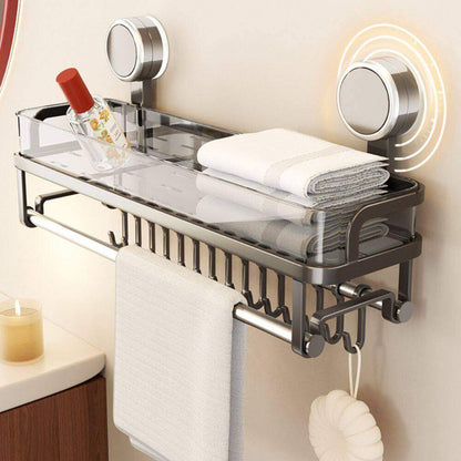 No-Drill Bathroom Counter Organizer for Skincare and Towels