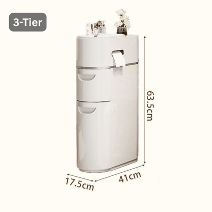 Multi-Layer Narrow Plastic Storage Cabinet with drawers