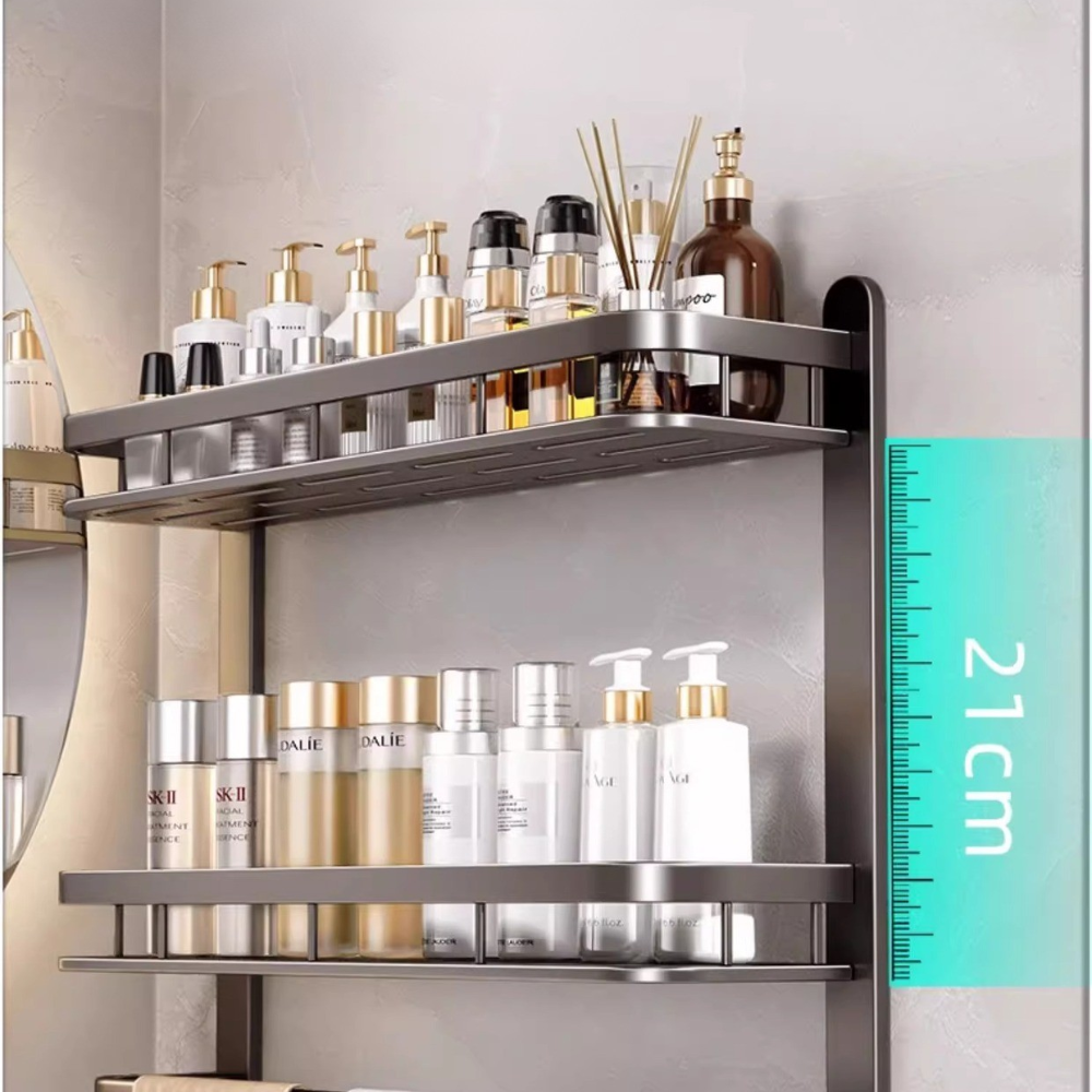 Multi-Purpose Wall-Mounted Aluminum Household Rack (60cm)