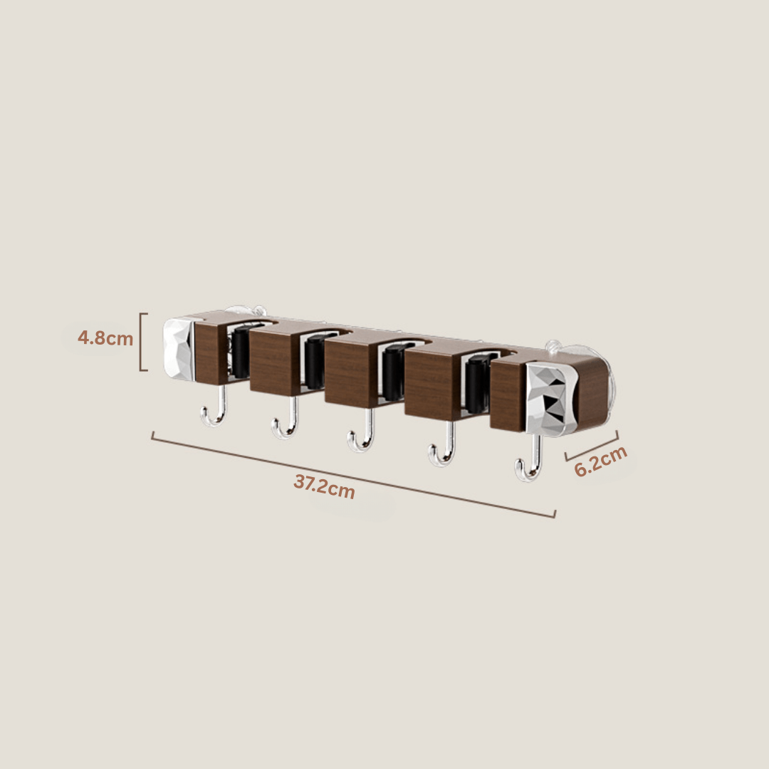 Multipurpose Wall-Mounted Storage Holder With Hooks